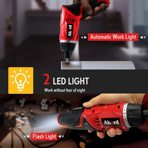 3.6V Lithium Cordless Screwdriver Drill Set Folding Handle USB Charging compact - Picture 5 of 10