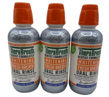 Therabreath Whitening Fresh Breath Oral Rinse Dazzling Mint 16 Oz Exp 09/26 3 PK