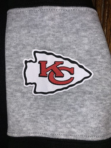 Kansas City Chiefs SPLIT-HEM M CREWNECK Sweater - Black/Gray -Men’s M-NFL NWT - Picture 7 of 18
