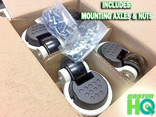 CASTERHQ - Heavy Duty Retractable Leveling Machine Casters - 4 Pack Swivel Set - Picture 2 of 2