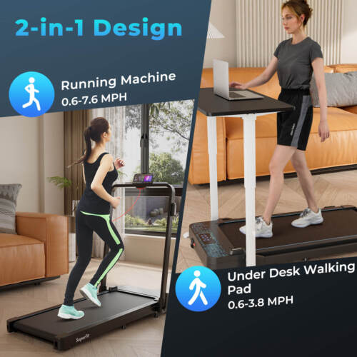 2 in 1 Folding Treadmill Walking Pad with Remote & APP Control and LED Display - Picture 8 of 10