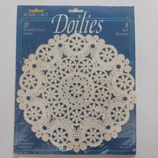 Medallion Royal Lace Paper Doilies, White, 8 Inch, 20 per pack (B23004)