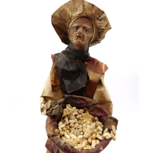 Viejito Pappmaché alter Mann mit Korb Weizen Pappmaché 12x31/2x31/2 Mexiko - Bild 3 von 6