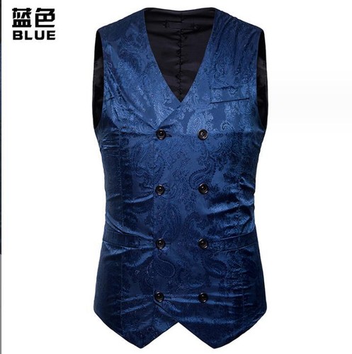 Herren Formell Kleid Slim Fit Zweireiher Weste Jacken Weste Hochzeit Freizeit - Bild 15 von 15