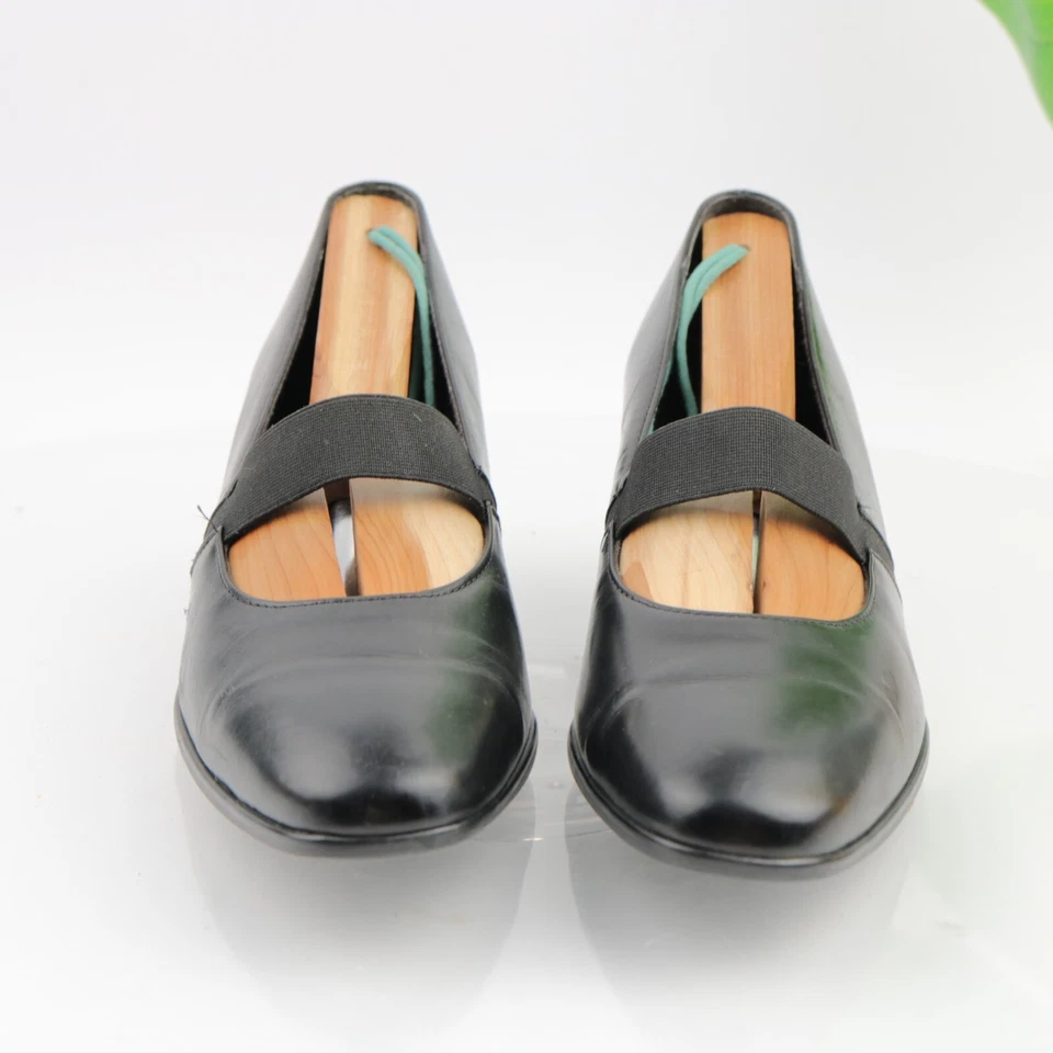 Zapato de vestir Munro para mujer Danielle Mary Jane talla 7,5 cuero negro tacón ancho Foto 2 de 4