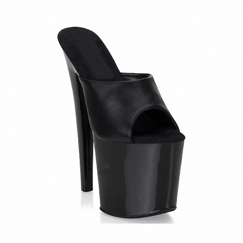 Sandali ciabatte donna tacco a spillo super alto 20 cm plateau punta aperta discoteca - Foto 12 di 12