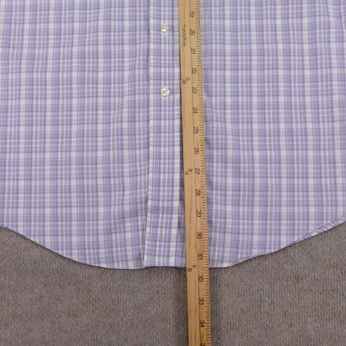 Brooks Brothers Regent Shirt Men 16-34 Button Up Plaid Purple Long Sleeve Supima - Picture 10 of 13