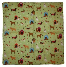 22"x22" Dogs Puppies Canine Green 100 Cotton Bandana