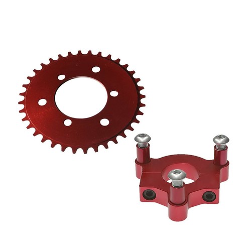 Red Modified CNC 36T Sprocket With Adapter Fit 80cc Motorized Bicycle - Bild 2 von 6
