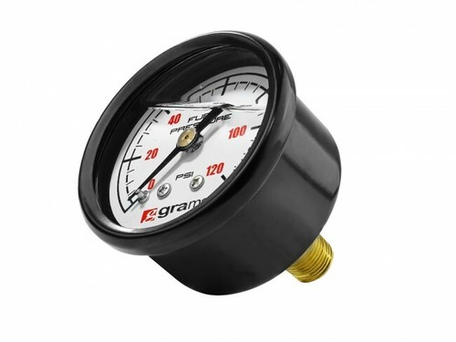 Grams Fuel Pressure Regulator Gauge White Face 0-120 psi Marshall Universal NEW - Picture 5 of 5
