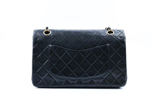 CHANEL Vintage Black Medium Classic Double Flap Bag leather handbag - Picture 6 of 13