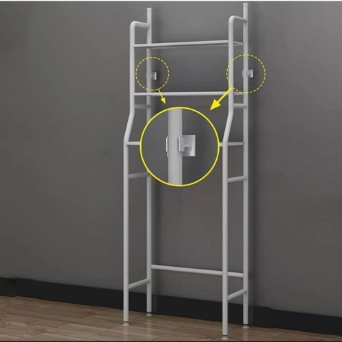 Scaffale Da Bagno Salvaspazio Per Sopra Lavatrice Con 3 Ripiani In Acciaio - Imagen 7 de 9