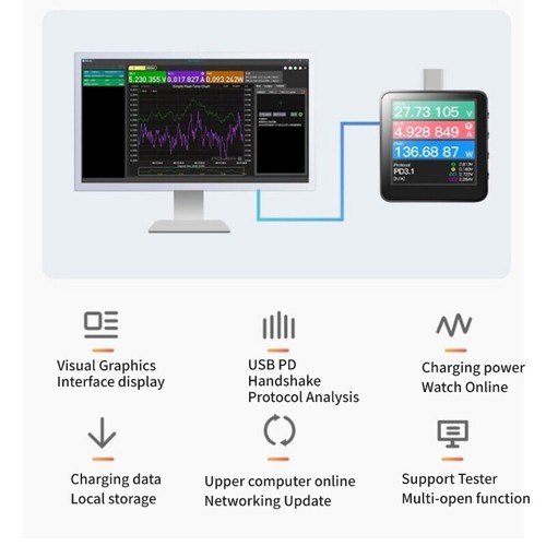 Portable PD USB Voltage Current Tester Small USB Meter for Charging - Zdjęcie 4 z 8