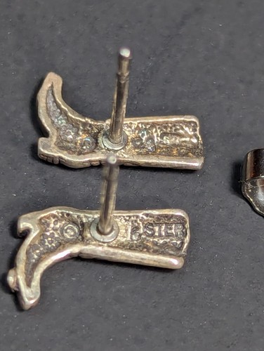Vintage Sterling Silver Cowboy Boot Stud Earrings Western 925 - Picture 16 of 24