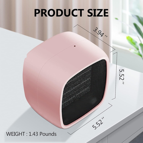 Portable Space Heater, 1000W/800W Ceramic Electric Heater, Compact Small Warmer - Picture 6 of 12