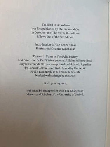 The Wind in the Willows, Kenneth Grahame, Folio Society, 1995 (6th pr., 2002) - Picture 7 of 22