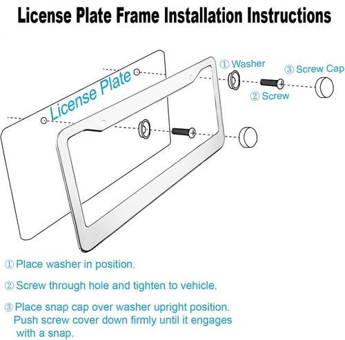 License Plate Frame Black Stainless Steel Vinyl Lettering for FORD RACING - Foto 3 di 4