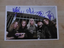 Saxon Band full signed 7x11 inch photo autographs Saxon Band full signed 7x11 inch photo autographs