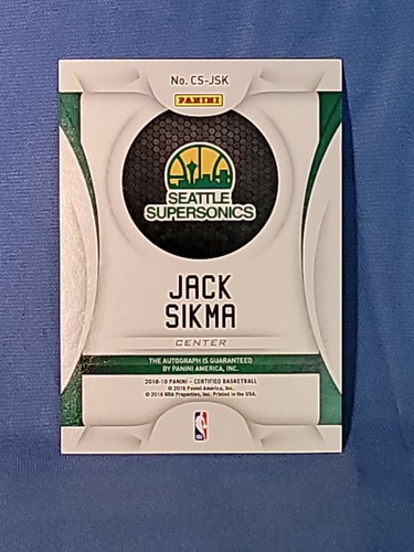 2018-19 Certified Choice Signatures /199 Jack Sikma #CS-JSK Auto HOF - Picture 8 of 8