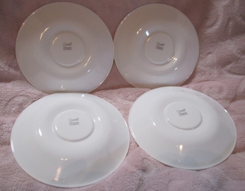 Glassware Small Saucer Corelle Snowflake 6.5" Saucer Plate Milk White Blue Trim. - Picture 4 of 5