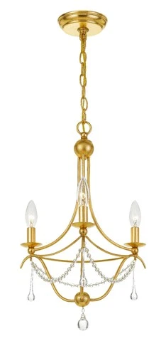Crystorama Metro 15 1/2"W 3-Light Antique Gold Chandelier - Picture 3 of 6