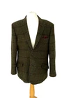 Harris Tweed Oransay Check Jacket Size 46S Short Hand Woven 100% Pure New Wool