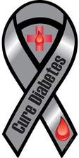 Diabetes Awareness Ribbon Vinyl Decal | Sticker | - Choose Size