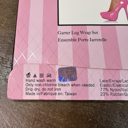 New Leg Avenue Pink Garter Leg Wrap Set Hot Pink Lingerie 100% Nylon #9142 - Picture 11 of 12