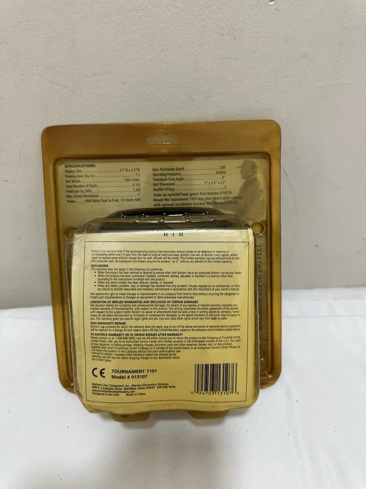 Bottom Line Tournament 1101 Fish finder 128 Vertical Pixels Water Temp Sealed - Image 2 of 2