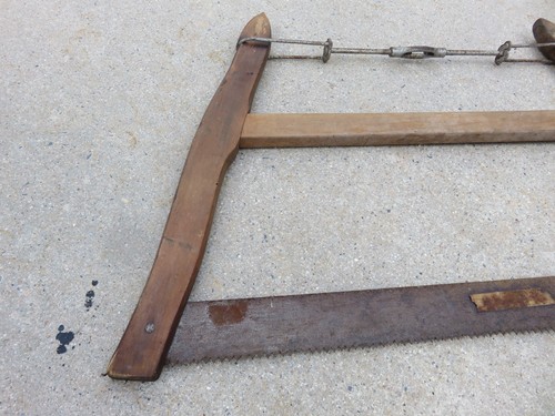 Vintage Buck/Bogen Säge Spannschloss Spanner Holzfäller Werkzeug Scheune Dekor 27,5" Klinge - Bild 6 von 8