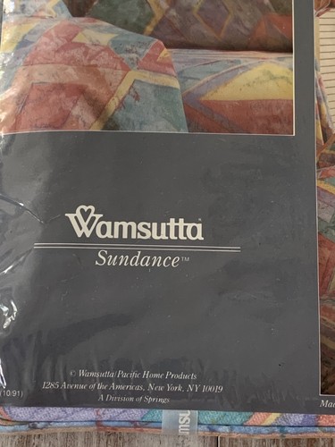 Vtg 90s Wamsutta Supercale Plus SUNDANCE Southwest Geometric Twin Flat NEW - Picture 5 of 7