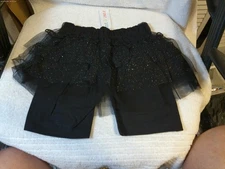 Dot & Zazz Girl's Size 4-5 Black With Silver Specks Tutu Biker Shorts New W/Tag