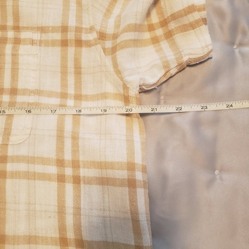 American Eagle kariertes Button-Down Hemd Leinenmischung Kurzarm Gr. XS - Bild 5 von 8