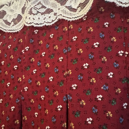 Vestido Vintage Años 90 Niñas Talla 6/8 Floral Volantes Encaje Pradera Hecho a Mano Navidad - Imagen 4 de 9