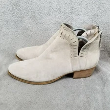 Caslon Shoes Womens Size 9.5 Tan Suede Zip Ankle Booties