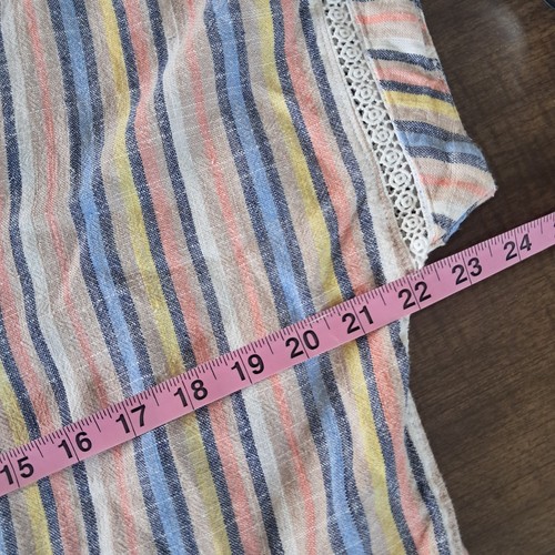 Next Multi Stripe Linen Blend Tiered Mini Dress Size XL - Picture 7 of 7