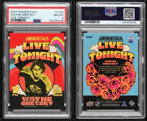 2023-24 Upper Deck Credentials Live Tonight Wayne Gretzky #LT-20 PSA 8 HOF - Picture 3 of 3