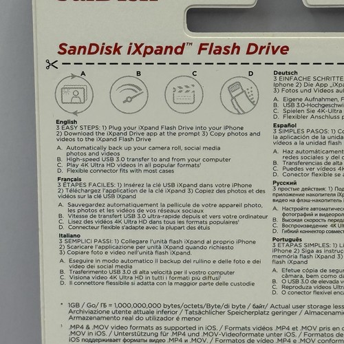 Sandisk iXpand Flash Drive 128GB USB 3.0 for iPhone/iPad SDIX30C New Sealed - Picture 5 of 5