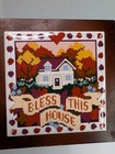 VTG 70s/80s Teleflora “Bless This House” Ceramic Tile Wall Plaque – Autumn Leave
