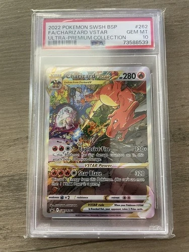 2022 POKEMON SWSH BLACK STAR PROMO #262 FULL ART/CHARIZARD VSTAR PSA 10