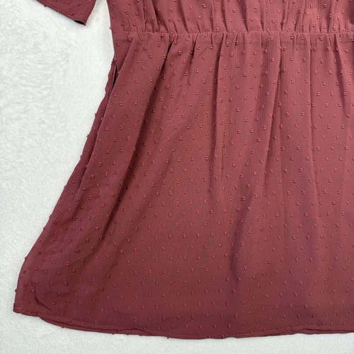 DR2 by Daniel Rainn L Red Open Shoulder V-Neck Blouse Adjustable Straps - Picture 18 of 21