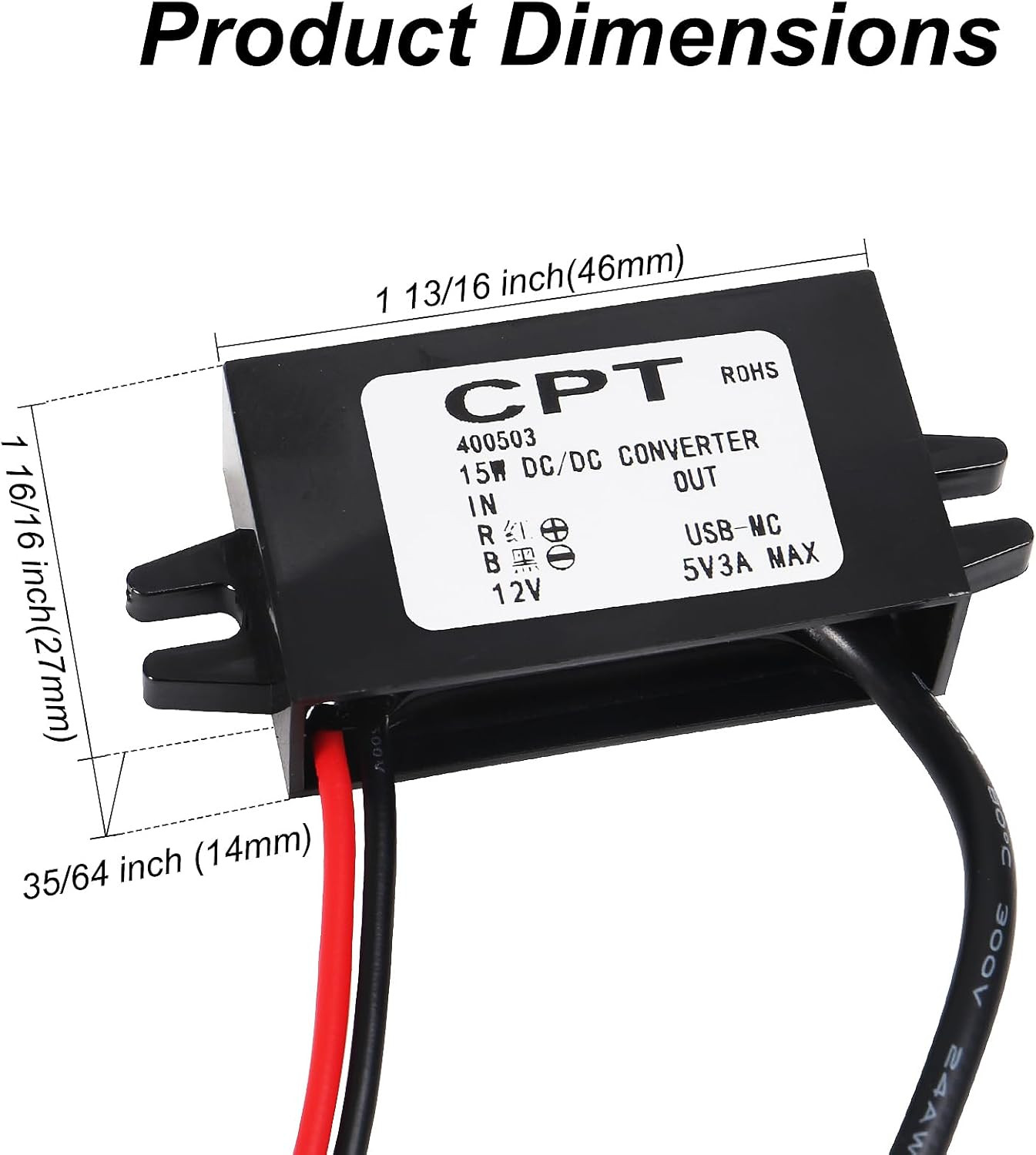 12V to 5V 3A Buck Converter Module with Type-C Interface