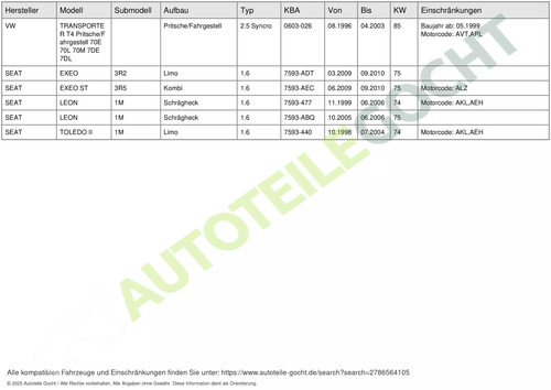 Luftmassenmesser Luftmengenmesser LMM für Audi A3 A4 B5 99-10 Hitachi 2505030 - Bild 9 von 13