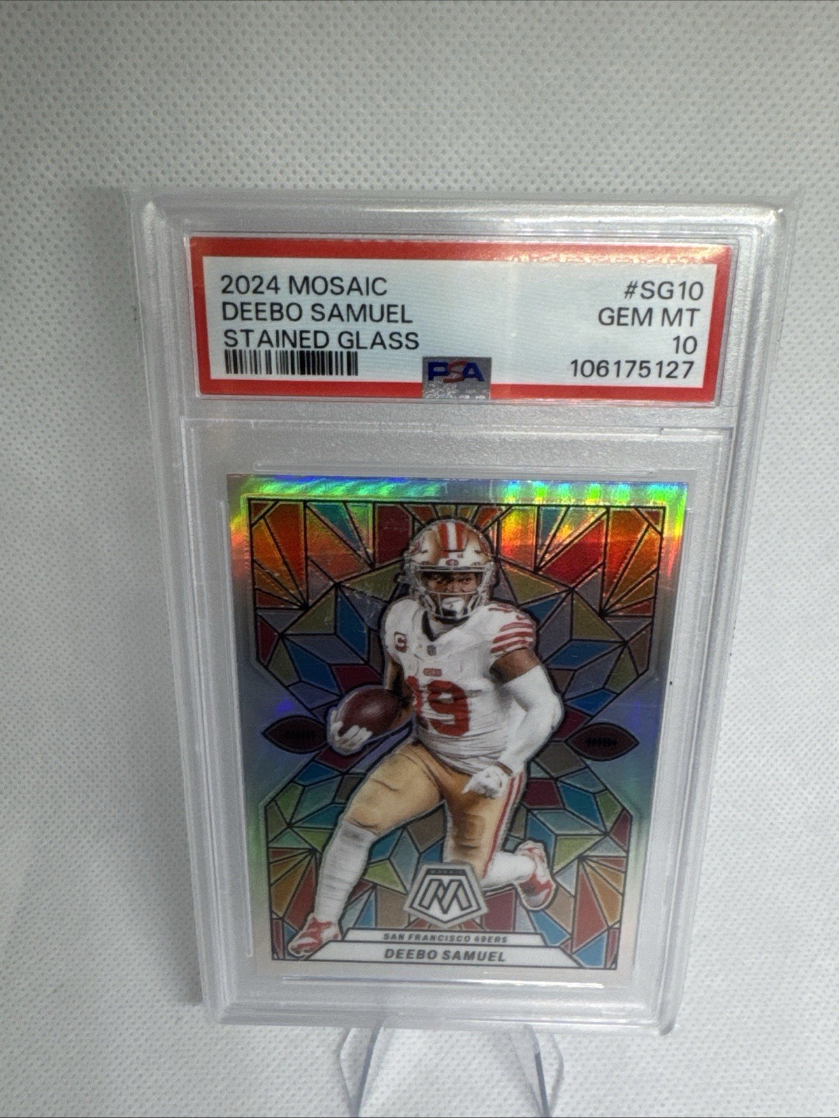 2023 Mosaic Deebo Samuel Stained Glass Gem-Mint 10 #SG10
