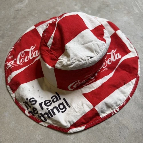 Rare Vintage 60s 70s Coke Coca Cola Bucket Hat Floppy It's The Real Thing