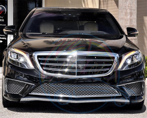 Shiny Chrome Front Bumper Lower Molding Trim For Mercedes S63 S65 AMG 2014-2016 - Picture 4 of 8