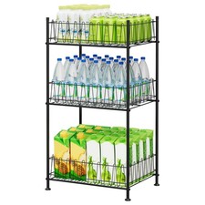 Water Bottle Organizer 3 Tier Water Bottle Holder Storage Rack Metal Drink Be...