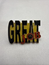 Vintage Great Job Mcdonalds Gold Tone Enamel Lapel Pin
