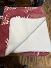 Victoria's Secret Pink Script Sherpa Fleece Throw Blanket 50 X 60" NWOT.