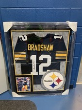 Terry Bradshaw Pittsburgh Steelers Signed Framed Jersey - Black - TSE COA